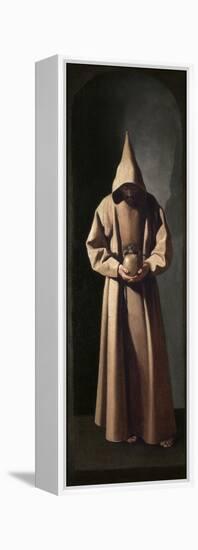 St. Francis Contemplating a Skull, C.1635-Francisco de Zurbaran-Framed Premier Image Canvas