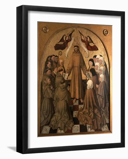 St. Francis Giving the Rule to His Disciples, Panel from the Pala Di Rocca-Niccolo Antonio Colantonio-Framed Giclee Print