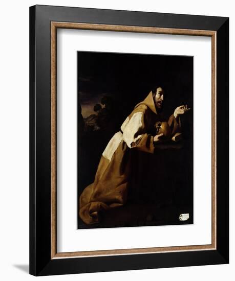 St. Francis in Meditation, 1639-Francisco de Zurbarán-Framed Giclee Print