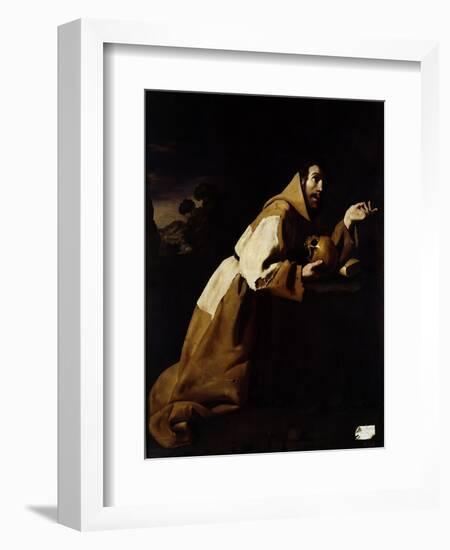 St. Francis in Meditation, 1639-Francisco de Zurbarán-Framed Giclee Print