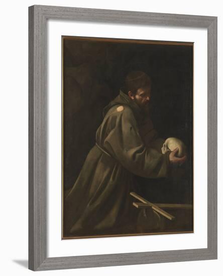 St Francis in Meditation-Caravaggio-Framed Giclee Print