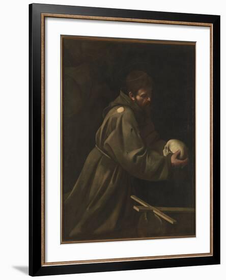 St Francis in Meditation-Caravaggio-Framed Giclee Print