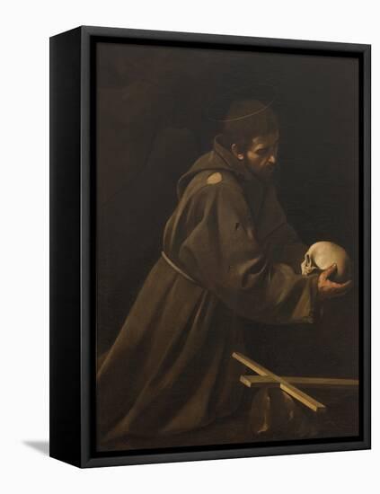 St Francis in Meditation-Caravaggio-Framed Premier Image Canvas