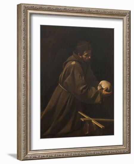 St Francis in Meditation-Caravaggio-Framed Giclee Print