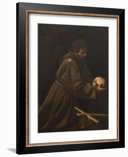 St Francis in Meditation-Caravaggio-Framed Giclee Print