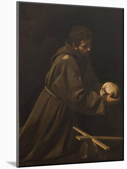 St Francis in Meditation-Caravaggio-Mounted Giclee Print