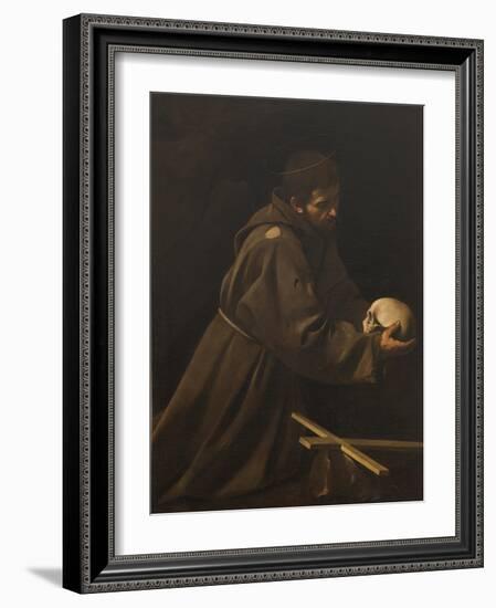 St Francis in Meditation-Caravaggio-Framed Giclee Print