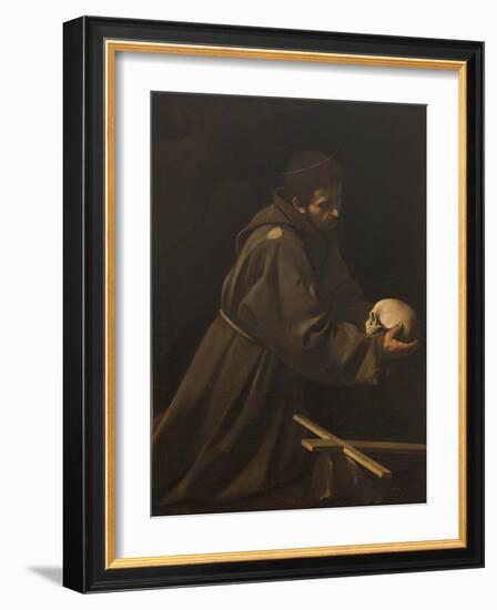 St Francis in Meditation-Caravaggio-Framed Giclee Print