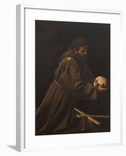 St Francis in Meditation-Caravaggio-Framed Giclee Print