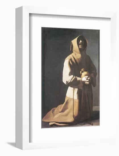 St. Francis Kneeling-Francisco de Zurbarán-Framed Premium Giclee Print