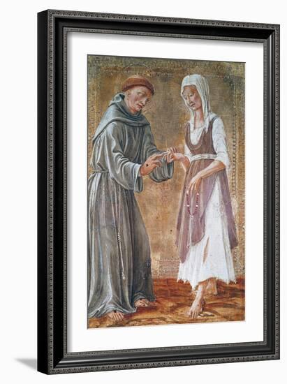 St Francis Marries Poverty-Domenico Di Bartolomeo-Framed Giclee Print