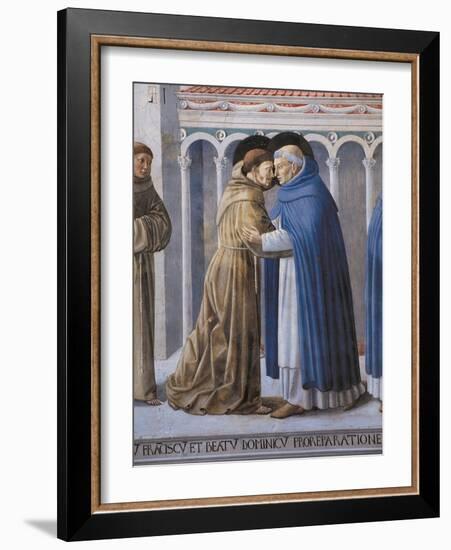 St Francis Meeting of St.Francis and St. Dominic-Benozzo Gozzoli-Framed Art Print