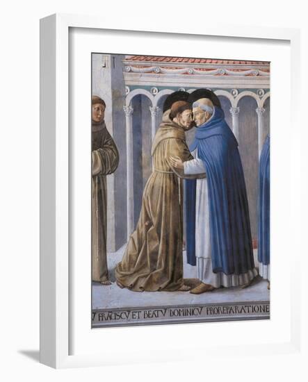 St Francis Meeting of St.Francis and St. Dominic-Benozzo Gozzoli-Framed Art Print