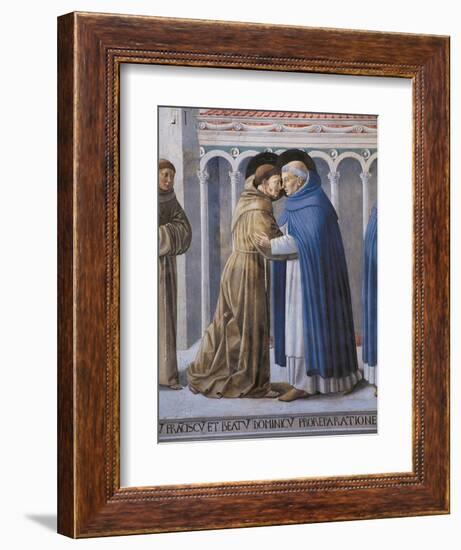 St Francis Meeting of St.Francis and St. Dominic-Benozzo Gozzoli-Framed Art Print