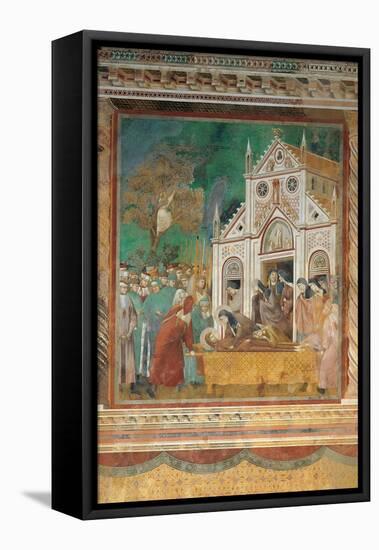 St. Francis Mourned by St. Clare-Giotto di Bondone-Framed Stretched Canvas