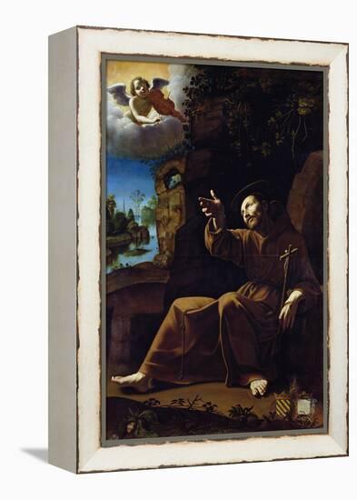 St. Francis of Assisi Consoled by an Angel Musician-Italian School-Framed Premier Image Canvas