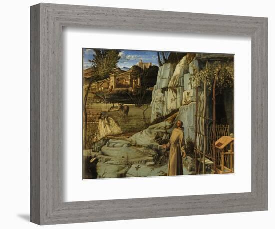 St. Francis of Assisi in the Desert, C.1480-Giovanni Bellini-Framed Giclee Print