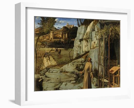 St. Francis of Assisi in the Desert, C.1480-Giovanni Bellini-Framed Giclee Print