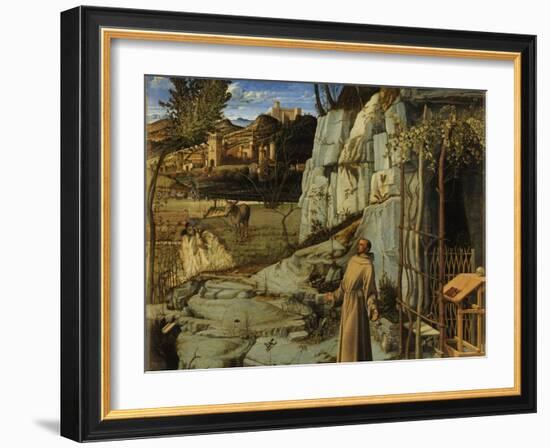 St. Francis of Assisi in the Desert, C.1480-Giovanni Bellini-Framed Giclee Print