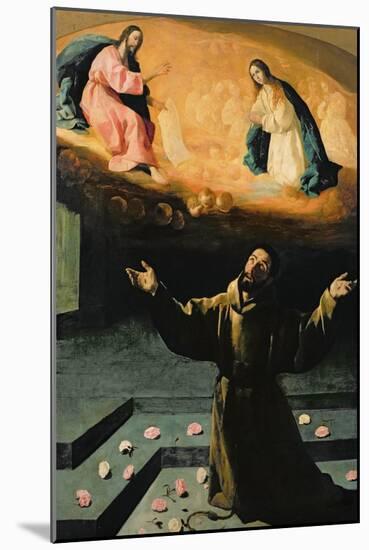 St. Francis of Assisi, or the Miracle of the Roses, 1630-Francisco de Zurbarán-Mounted Giclee Print