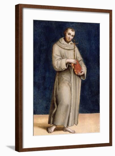 St. Francis of Assisi, Panel from the Predella of the Colonna Altarpiece, C.1502-Raphael-Framed Giclee Print