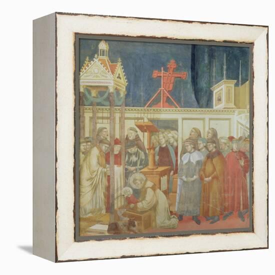 St. Francis of Assisi Preparing the Christmas Crib at Grecchio, 1296-97-Giotto di Bondone-Framed Premier Image Canvas