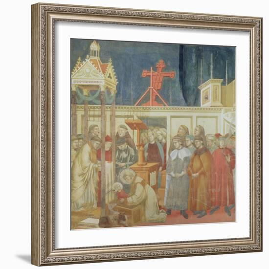 St. Francis of Assisi Preparing the Christmas Crib at Grecchio, 1296-97-Giotto di Bondone-Framed Giclee Print