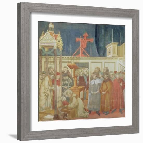 St. Francis of Assisi Preparing the Christmas Crib at Grecchio, 1296-97-Giotto di Bondone-Framed Giclee Print