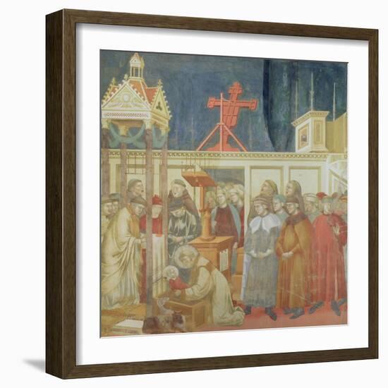 St. Francis of Assisi Preparing the Christmas Crib at Grecchio, 1296-97-Giotto di Bondone-Framed Giclee Print