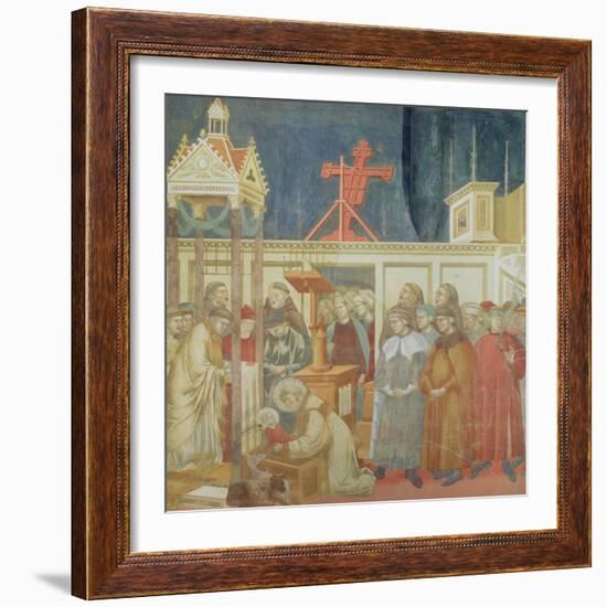 St. Francis of Assisi Preparing the Christmas Crib at Grecchio, 1296-97-Giotto di Bondone-Framed Giclee Print