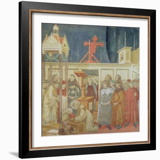 St. Francis of Assisi Preparing the Christmas Crib at Grecchio, 1296-97-Giotto di Bondone-Framed Giclee Print