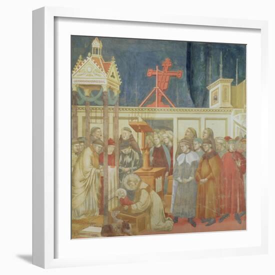 St. Francis of Assisi Preparing the Christmas Crib at Grecchio, 1296-97-Giotto di Bondone-Framed Giclee Print