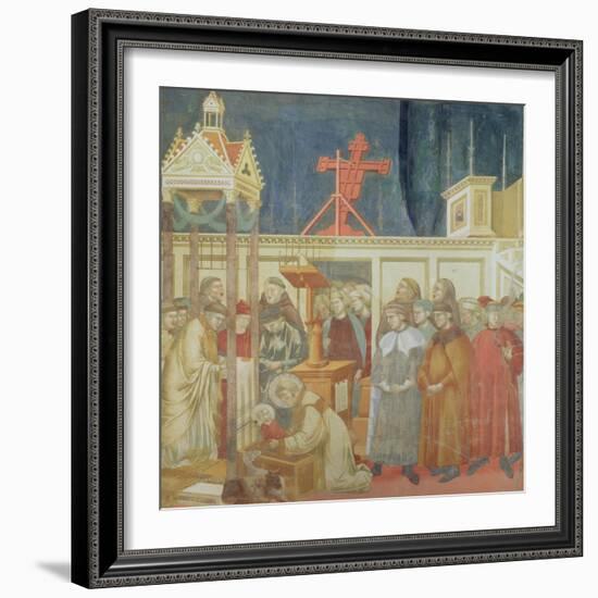 St. Francis of Assisi Preparing the Christmas Crib at Grecchio, 1296-97-Giotto di Bondone-Framed Giclee Print