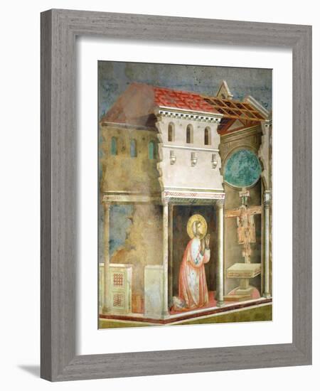 St. Francis Praying in the Church of San Damiano, 1297-99-Giotto di Bondone-Framed Giclee Print