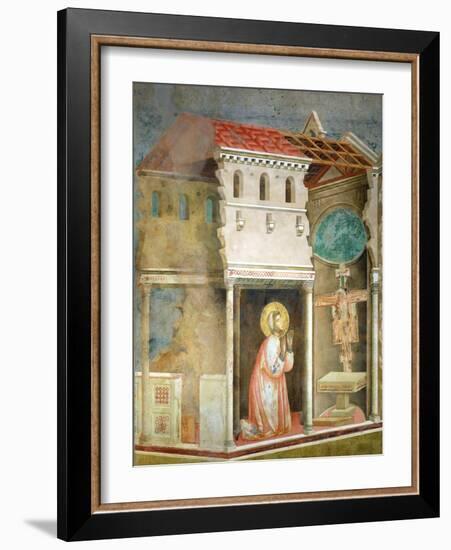 St. Francis Praying in the Church of San Damiano, 1297-99-Giotto di Bondone-Framed Giclee Print