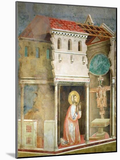 St. Francis Praying in the Church of San Damiano, 1297-99-Giotto di Bondone-Mounted Giclee Print