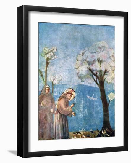 St Francis Preaching to the Birds, 1297-1299, (C1900-192)-Giotto-Framed Giclee Print