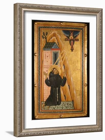 St. Francis Receives the Stigmata, Mid-13th Century (Tempera on Wood)-Bonaventura Berlinghieri-Framed Giclee Print