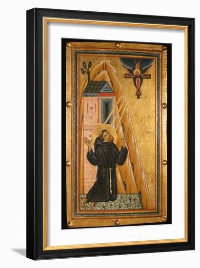 St. Francis Receives the Stigmata, Mid-13th Century (Tempera on Wood)-Bonaventura Berlinghieri-Framed Giclee Print