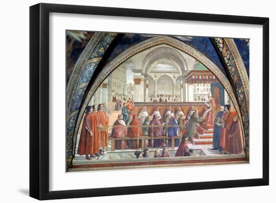 St. Francis Receiving the Rule of the Order from Pope Honorius-Domenico Ghirlandaio-Framed Giclee Print