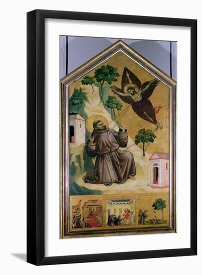 St. Francis Receiving the Stigmata, circa 1295-1300-Giotto di Bondone-Framed Giclee Print