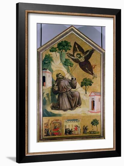 St. Francis Receiving the Stigmata, circa 1295-1300-Giotto di Bondone-Framed Giclee Print