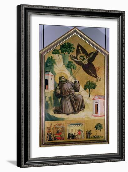 St. Francis Receiving the Stigmata, circa 1295-1300-Giotto di Bondone-Framed Giclee Print