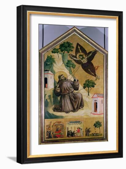 St. Francis Receiving the Stigmata, circa 1295-1300-Giotto di Bondone-Framed Giclee Print