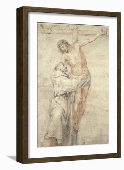 St. Francis Rejecting the World and Embracing Christ-Bartolome Esteban Murillo-Framed Giclee Print
