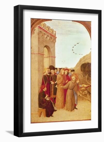 St Francis Speaking with Wolf of Gubbio, from Altarpiece of Holy Sepulchre, 1437-1444-null-Framed Giclee Print