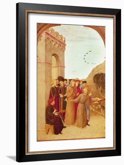 St Francis Speaking with Wolf of Gubbio, from Altarpiece of Holy Sepulchre, 1437-1444-null-Framed Giclee Print