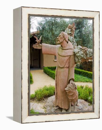 St. Francis Statue at the St. Francis Vineyards and Winery, Sonoma Valley, California, USA-Julie Eggers-Framed Premier Image Canvas
