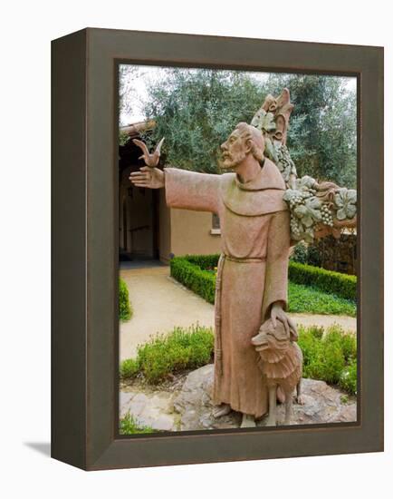 St. Francis Statue at the St. Francis Vineyards and Winery, Sonoma Valley, California, USA-Julie Eggers-Framed Premier Image Canvas