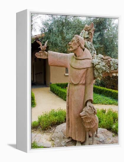 St. Francis Statue at the St. Francis Vineyards and Winery, Sonoma Valley, California, USA-Julie Eggers-Framed Premier Image Canvas